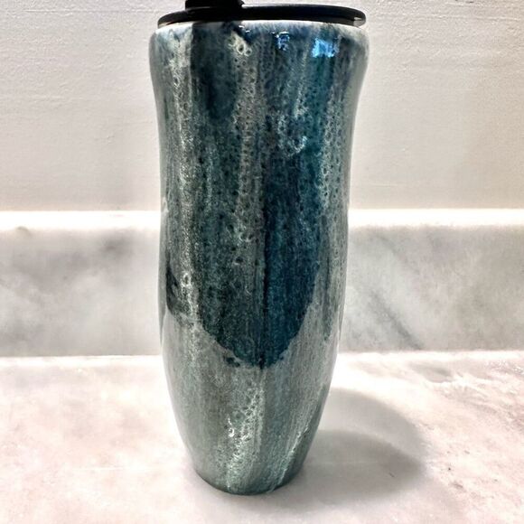 Handmade One Of A Kind Pottery Hot Or Cold Ceramic Mug With Lid Multicolor - Picture 2 of 5